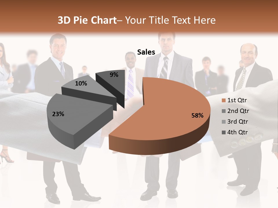 A Group Of Business People Shaking Hands PowerPoint Template