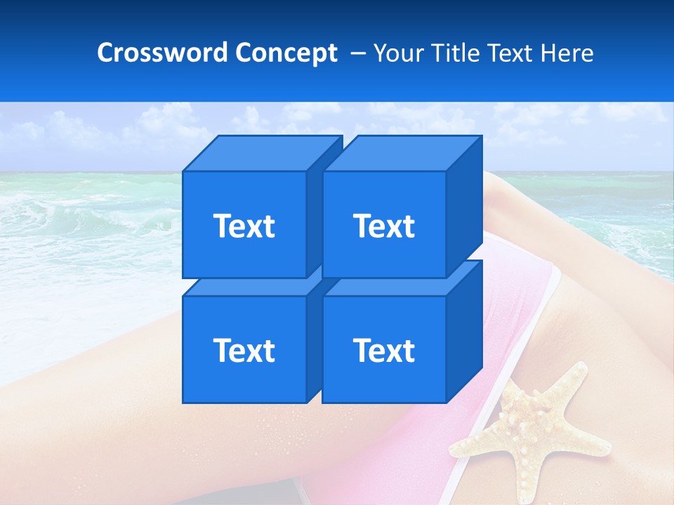 A Woman In A Pink Bikini Laying On The Beach PowerPoint Template