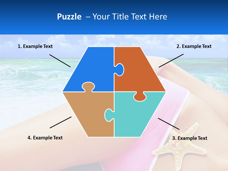 A Woman In A Pink Bikini Laying On The Beach PowerPoint Template