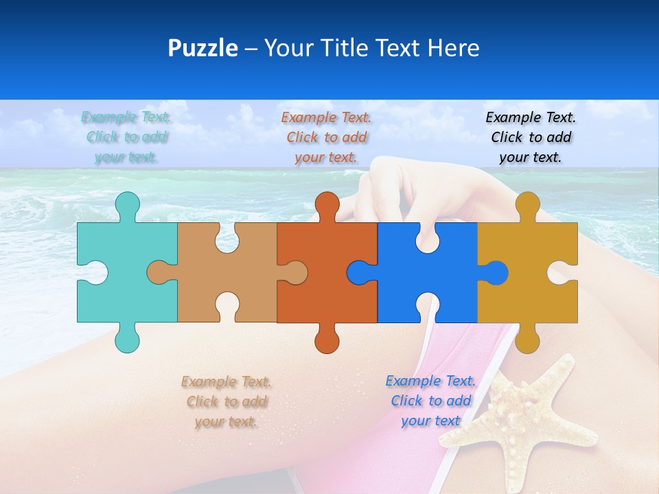 A Woman In A Pink Bikini Laying On The Beach PowerPoint Template