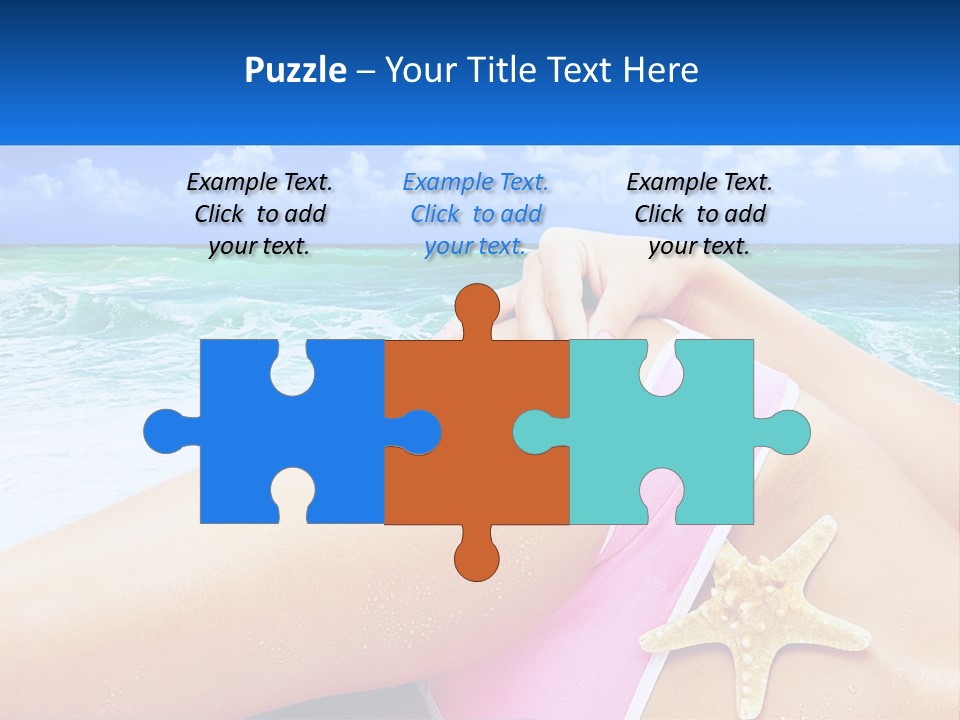 A Woman In A Pink Bikini Laying On The Beach PowerPoint Template