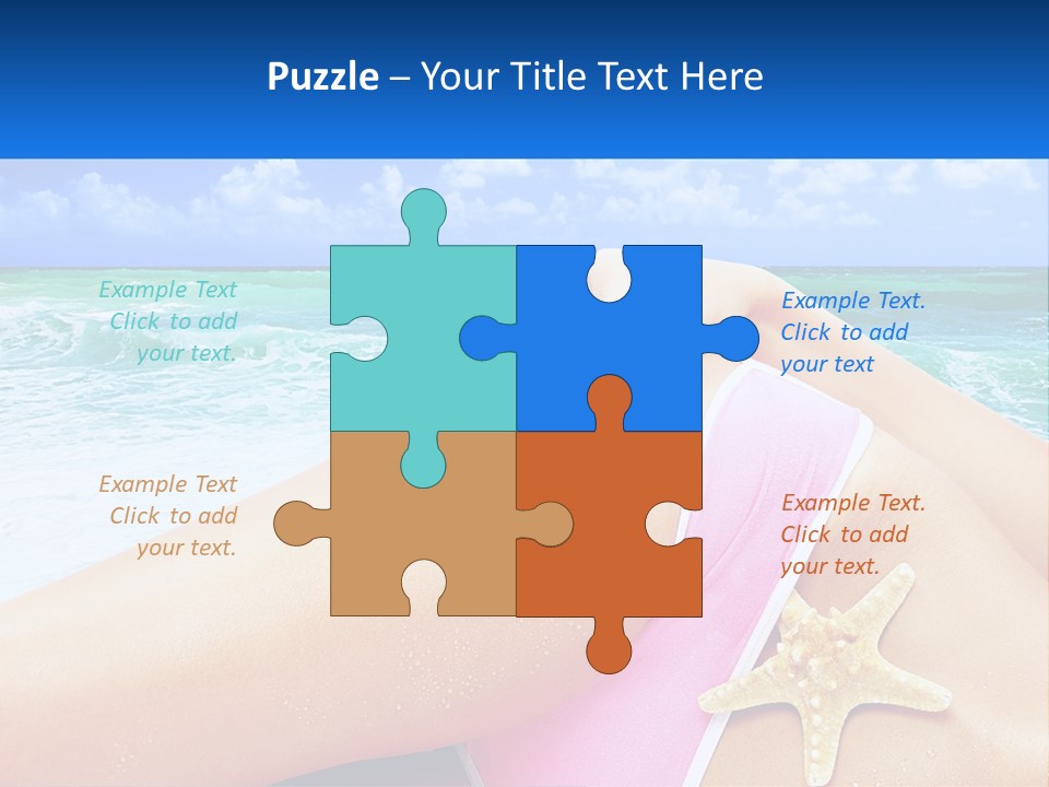 A Woman In A Pink Bikini Laying On The Beach PowerPoint Template