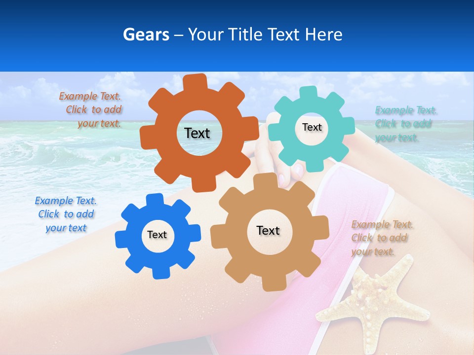 A Woman In A Pink Bikini Laying On The Beach PowerPoint Template