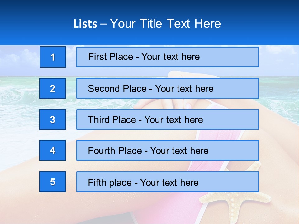 A Woman In A Pink Bikini Laying On The Beach PowerPoint Template