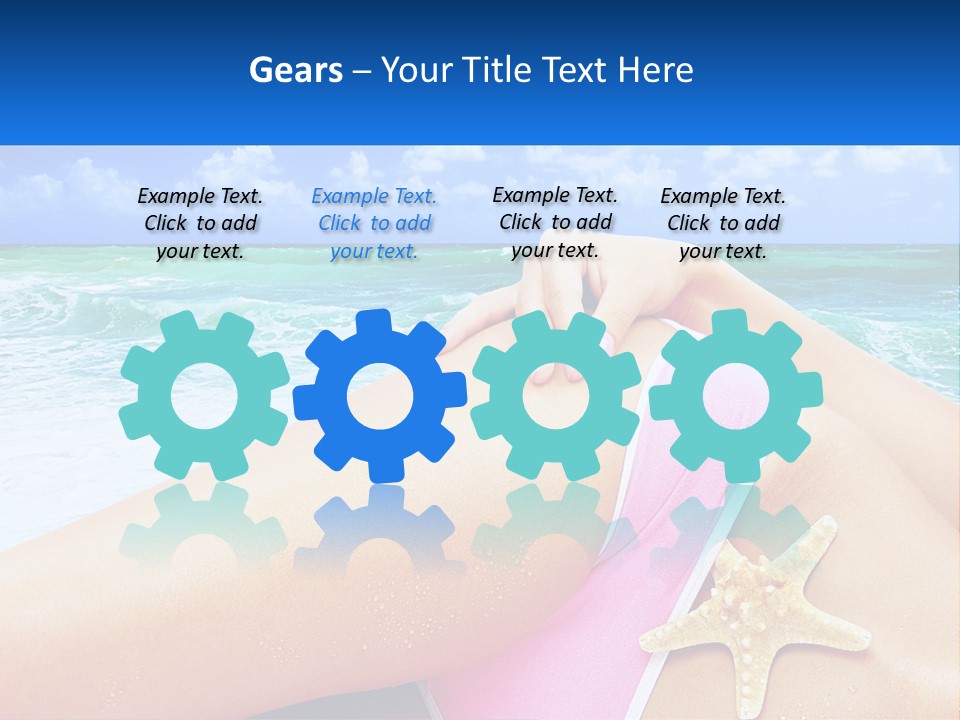 A Woman In A Pink Bikini Laying On The Beach PowerPoint Template