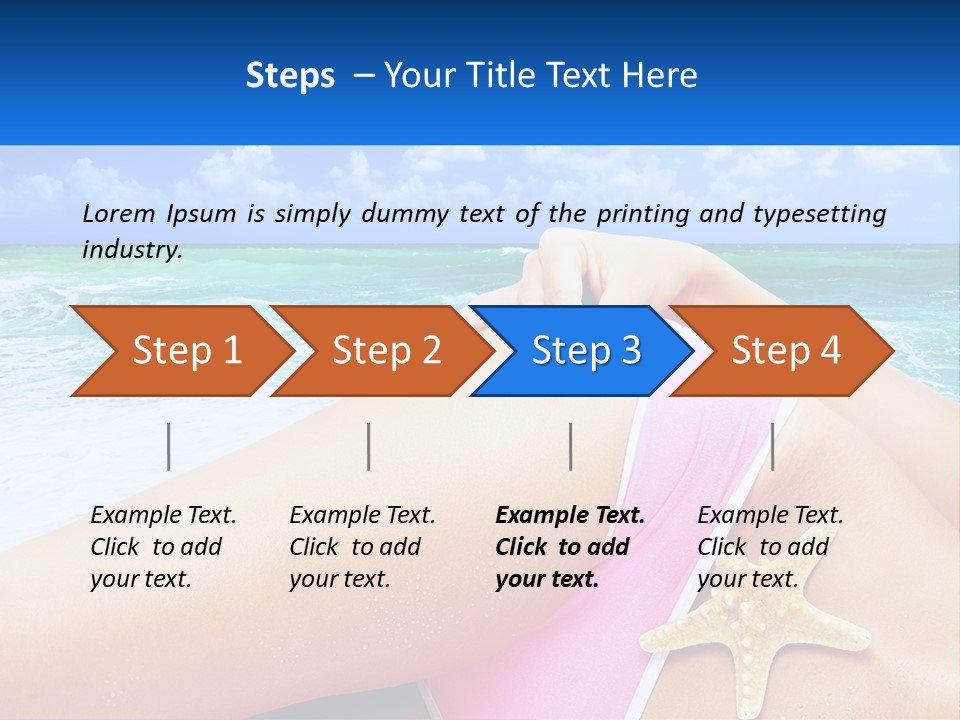 A Woman In A Pink Bikini Laying On The Beach PowerPoint Template