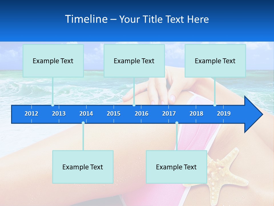 A Woman In A Pink Bikini Laying On The Beach PowerPoint Template