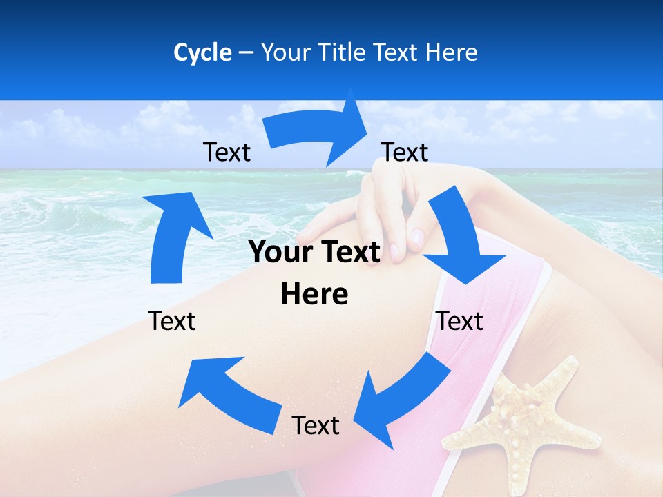 A Woman In A Pink Bikini Laying On The Beach PowerPoint Template