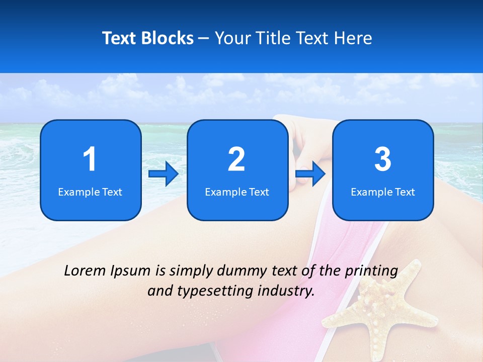 A Woman In A Pink Bikini Laying On The Beach PowerPoint Template