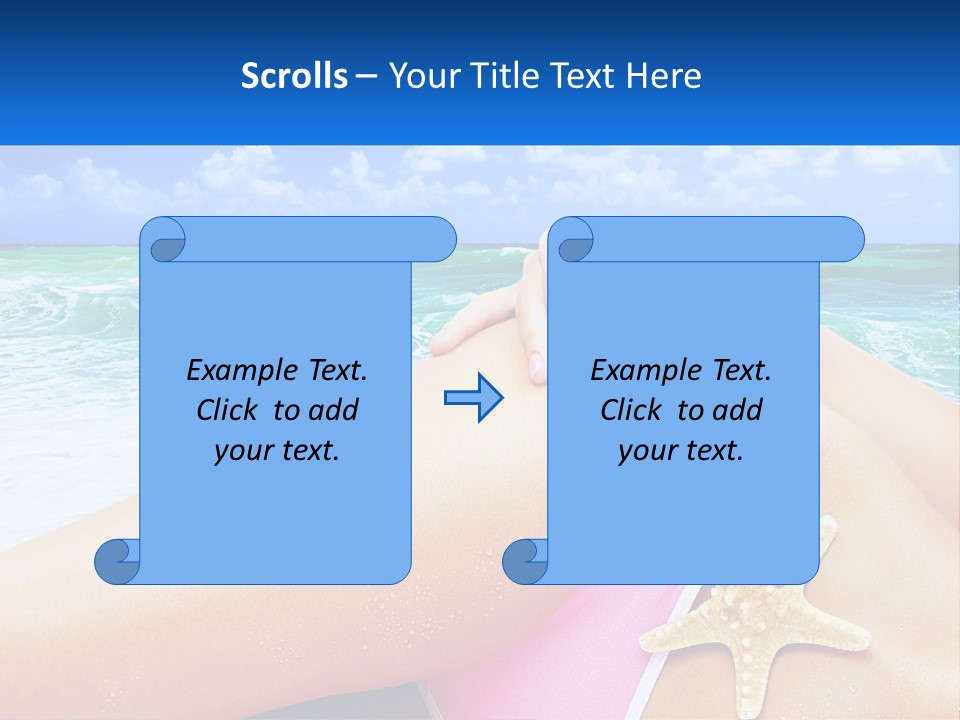 A Woman In A Pink Bikini Laying On The Beach PowerPoint Template
