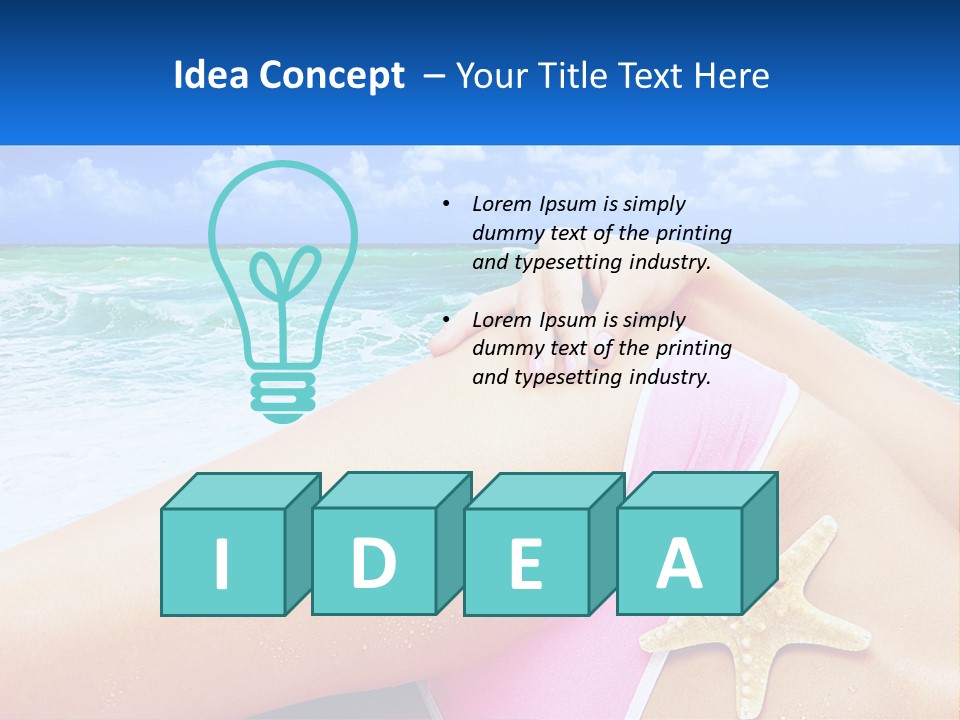 A Woman In A Pink Bikini Laying On The Beach PowerPoint Template