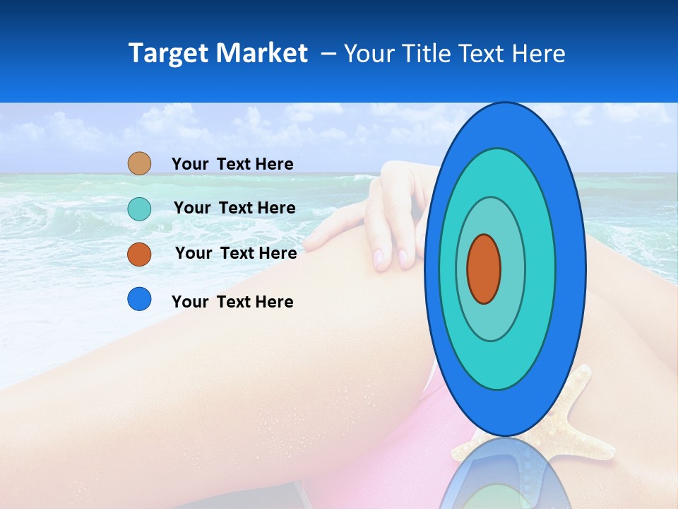 A Woman In A Pink Bikini Laying On The Beach PowerPoint Template