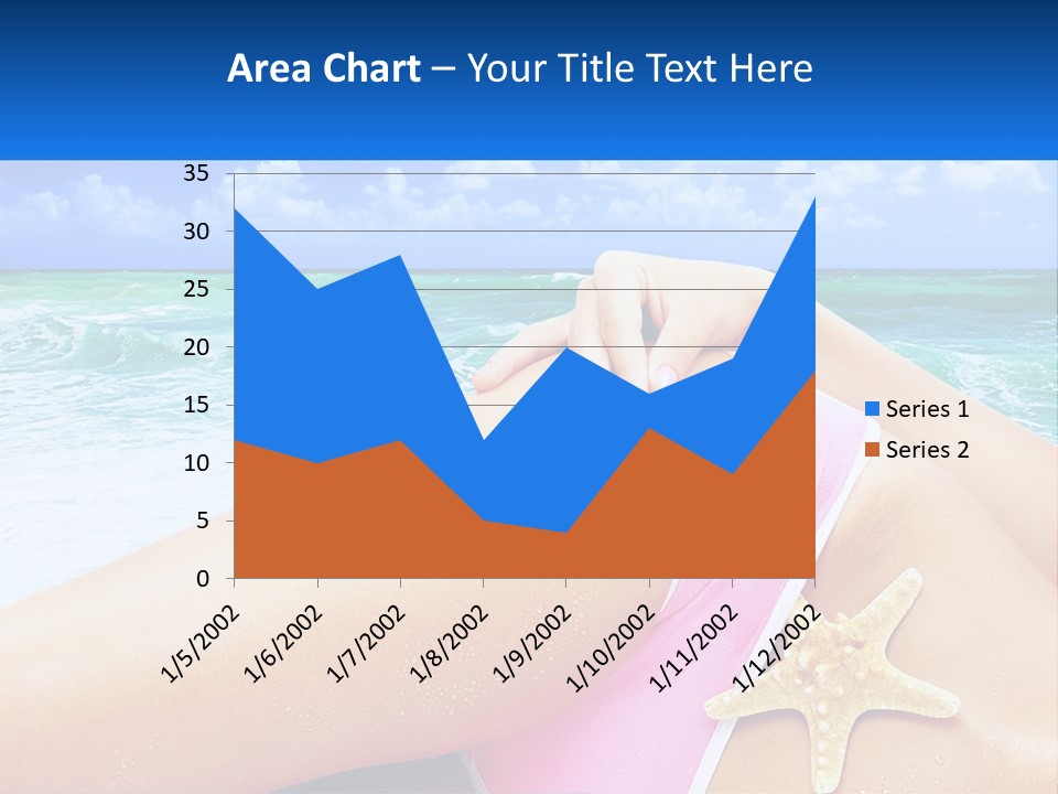 A Woman In A Pink Bikini Laying On The Beach PowerPoint Template