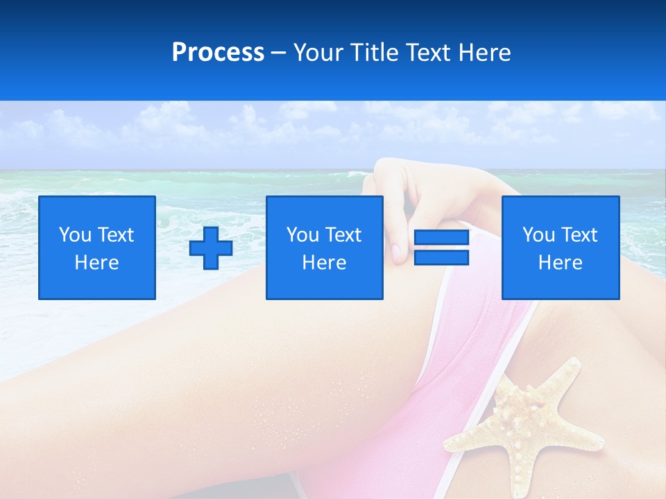 A Woman In A Pink Bikini Laying On The Beach PowerPoint Template