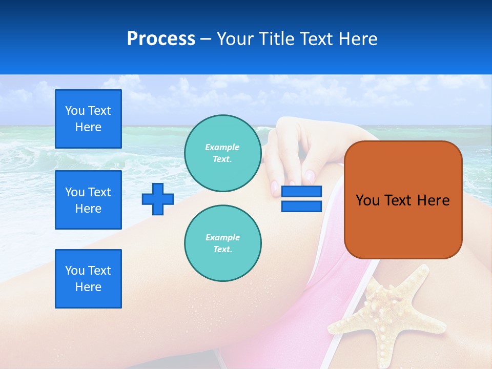 A Woman In A Pink Bikini Laying On The Beach PowerPoint Template