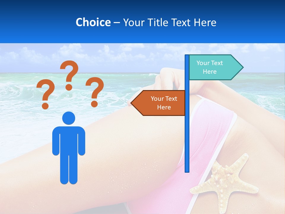 A Woman In A Pink Bikini Laying On The Beach PowerPoint Template