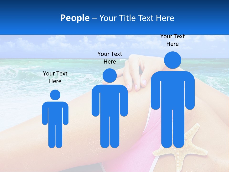 A Woman In A Pink Bikini Laying On The Beach PowerPoint Template