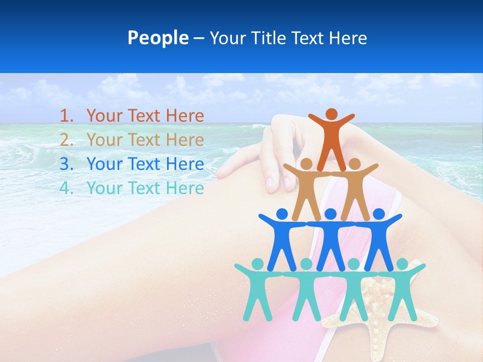 A Woman In A Pink Bikini Laying On The Beach PowerPoint Template