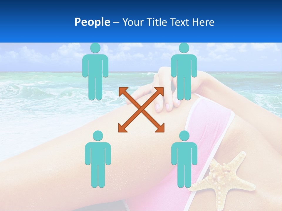 A Woman In A Pink Bikini Laying On The Beach PowerPoint Template