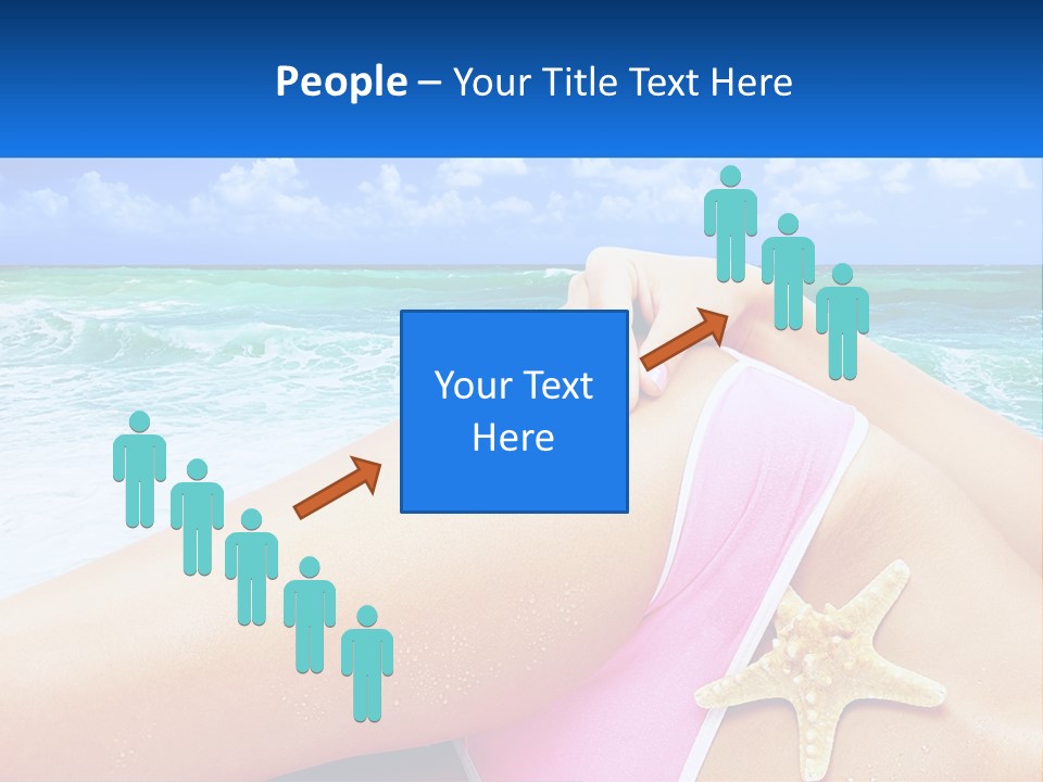 A Woman In A Pink Bikini Laying On The Beach PowerPoint Template