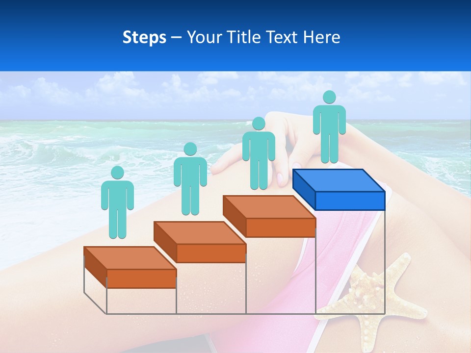 A Woman In A Pink Bikini Laying On The Beach PowerPoint Template