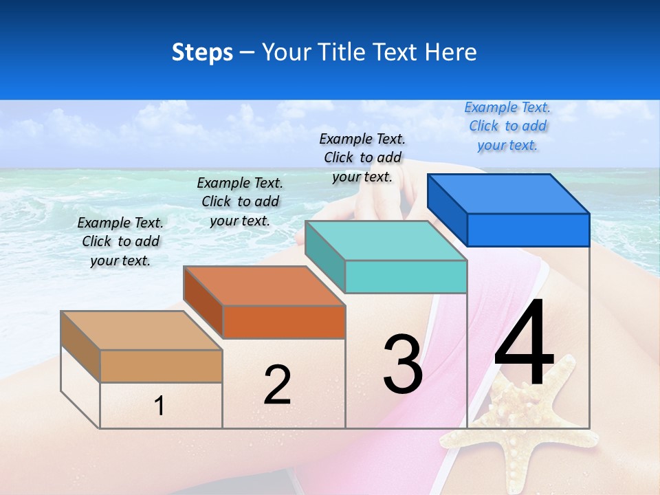 A Woman In A Pink Bikini Laying On The Beach PowerPoint Template