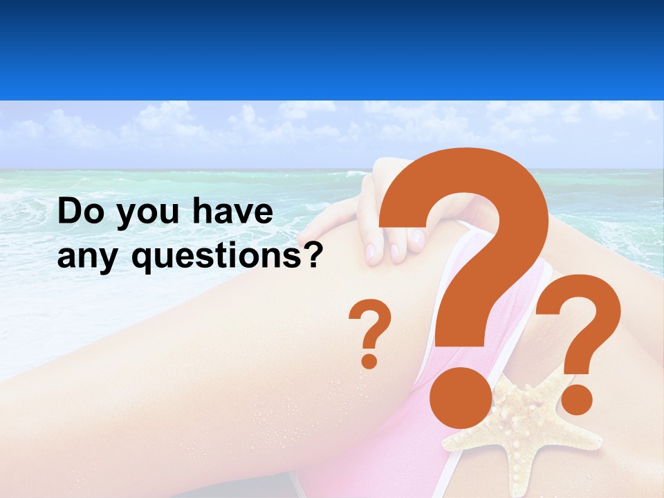 A Woman In A Pink Bikini Laying On The Beach PowerPoint Template