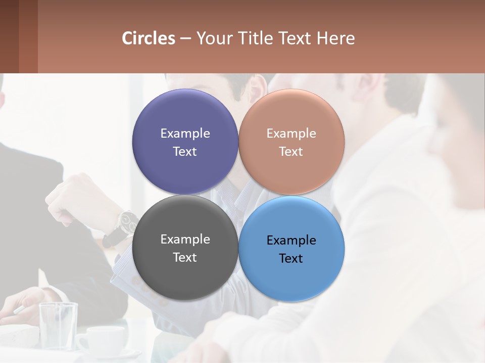 A Group Of People Sitting At A Table In A Meeting PowerPoint Template