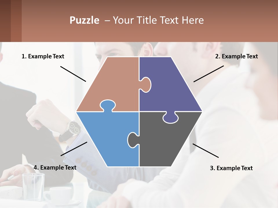 A Group Of People Sitting At A Table In A Meeting PowerPoint Template