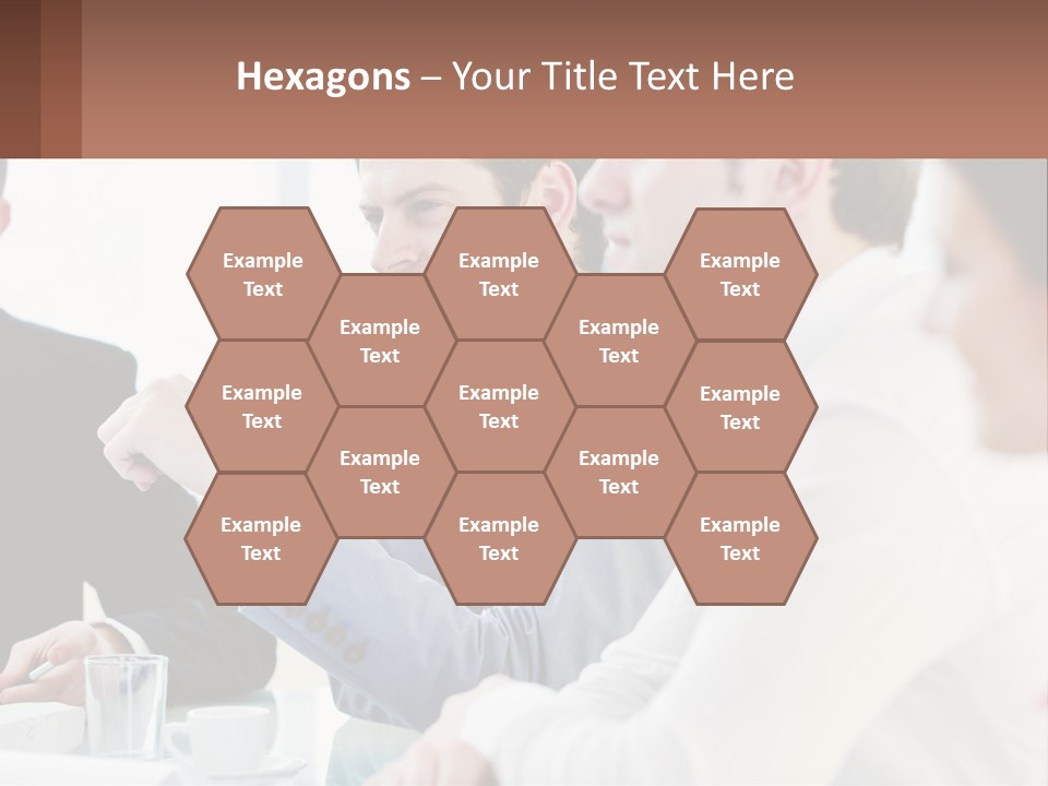 A Group Of People Sitting At A Table In A Meeting PowerPoint Template