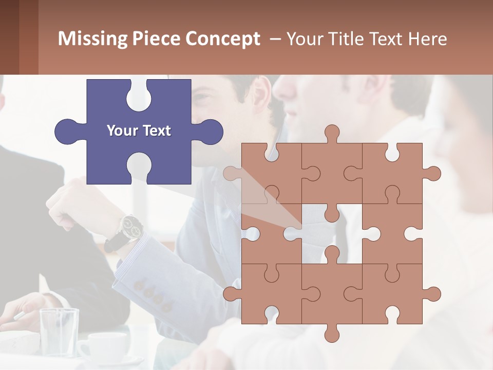 A Group Of People Sitting At A Table In A Meeting PowerPoint Template