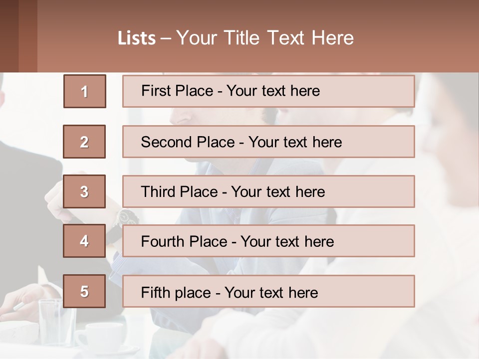 A Group Of People Sitting At A Table In A Meeting PowerPoint Template