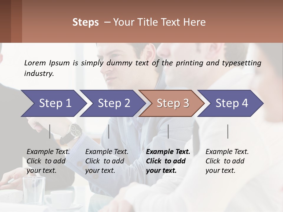 A Group Of People Sitting At A Table In A Meeting PowerPoint Template