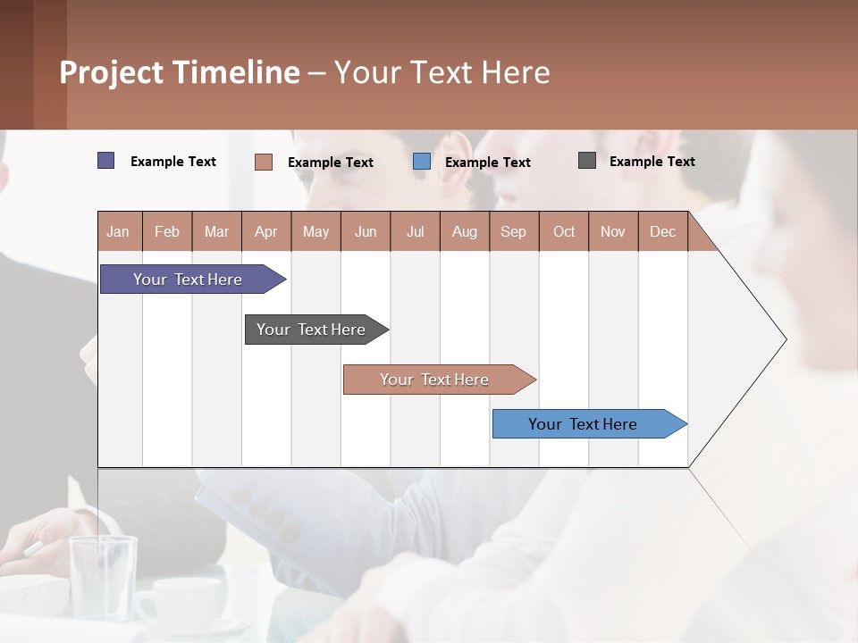 A Group Of People Sitting At A Table In A Meeting PowerPoint Template