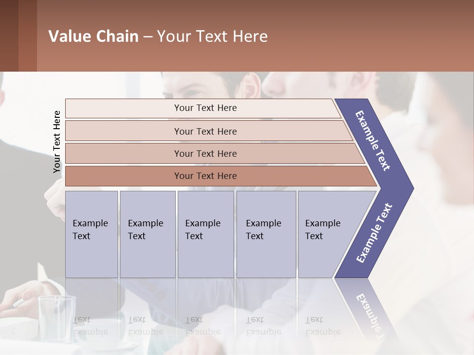 A Group Of People Sitting At A Table In A Meeting PowerPoint Template