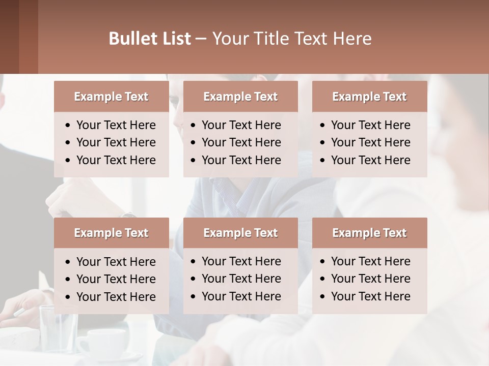 A Group Of People Sitting At A Table In A Meeting PowerPoint Template