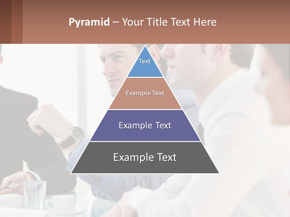 A Group Of People Sitting At A Table In A Meeting PowerPoint Template