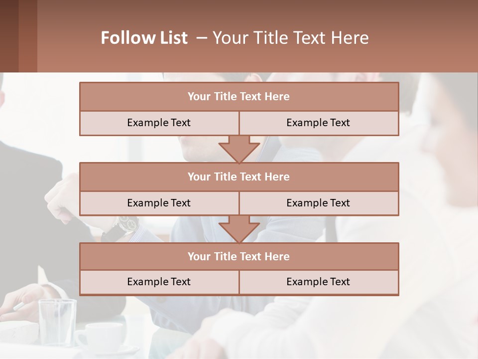 A Group Of People Sitting At A Table In A Meeting PowerPoint Template