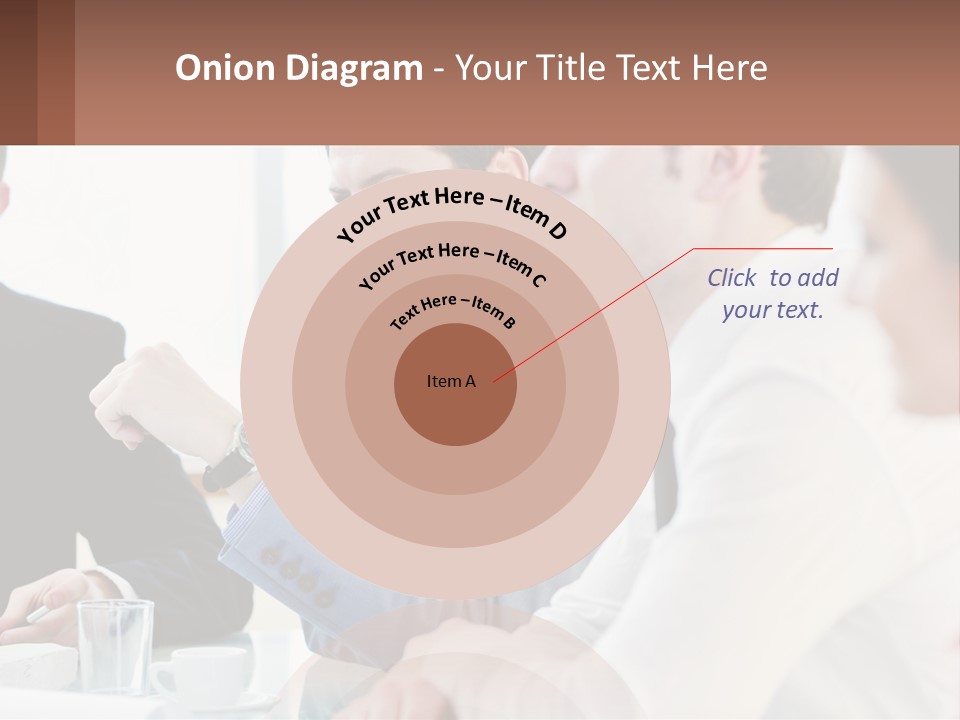 A Group Of People Sitting At A Table In A Meeting PowerPoint Template
