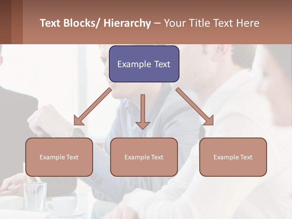 A Group Of People Sitting At A Table In A Meeting PowerPoint Template