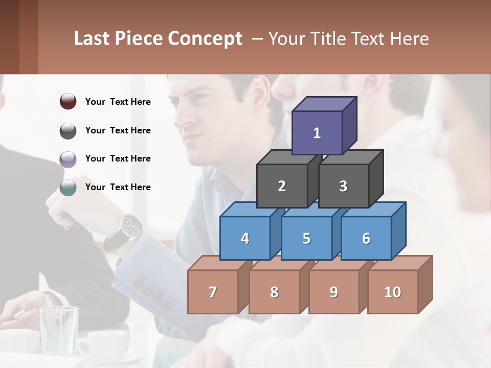 A Group Of People Sitting At A Table In A Meeting PowerPoint Template