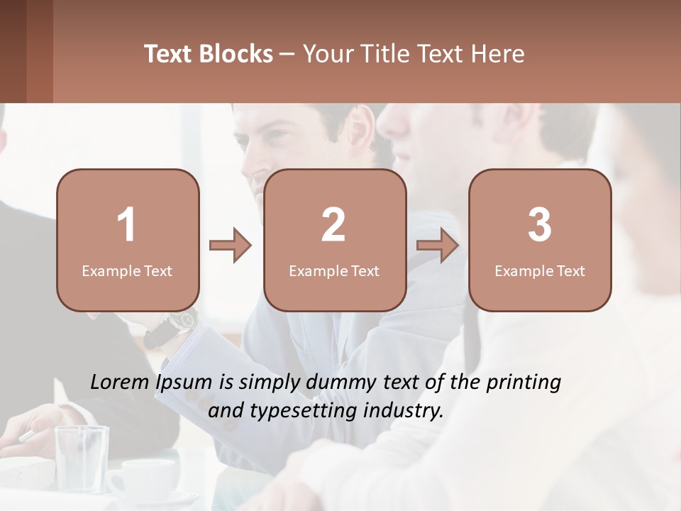 A Group Of People Sitting At A Table In A Meeting PowerPoint Template