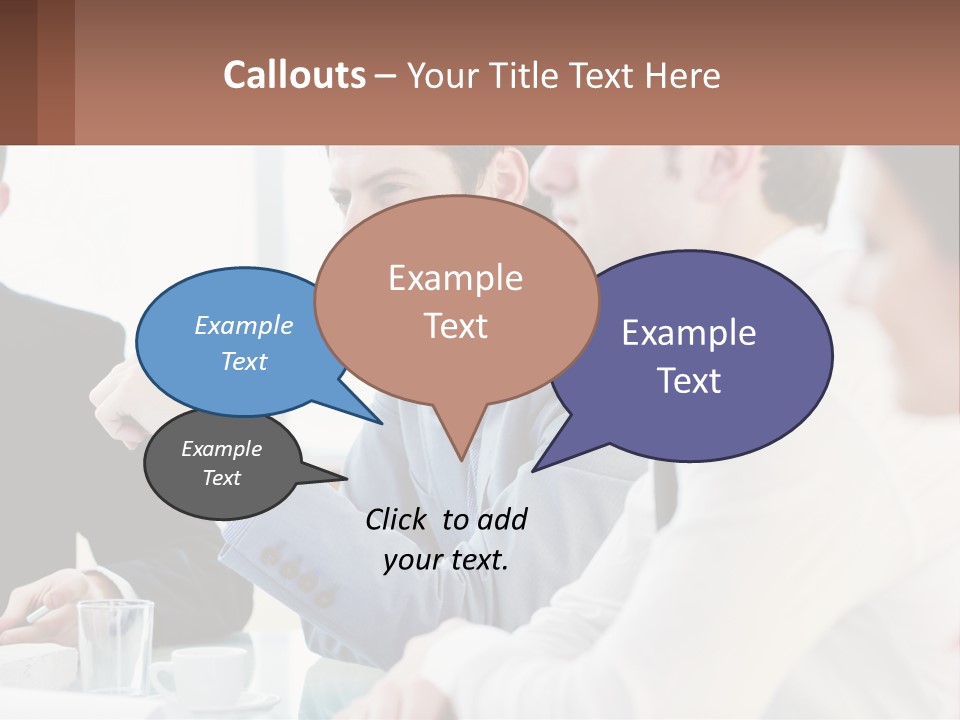 A Group Of People Sitting At A Table In A Meeting PowerPoint Template
