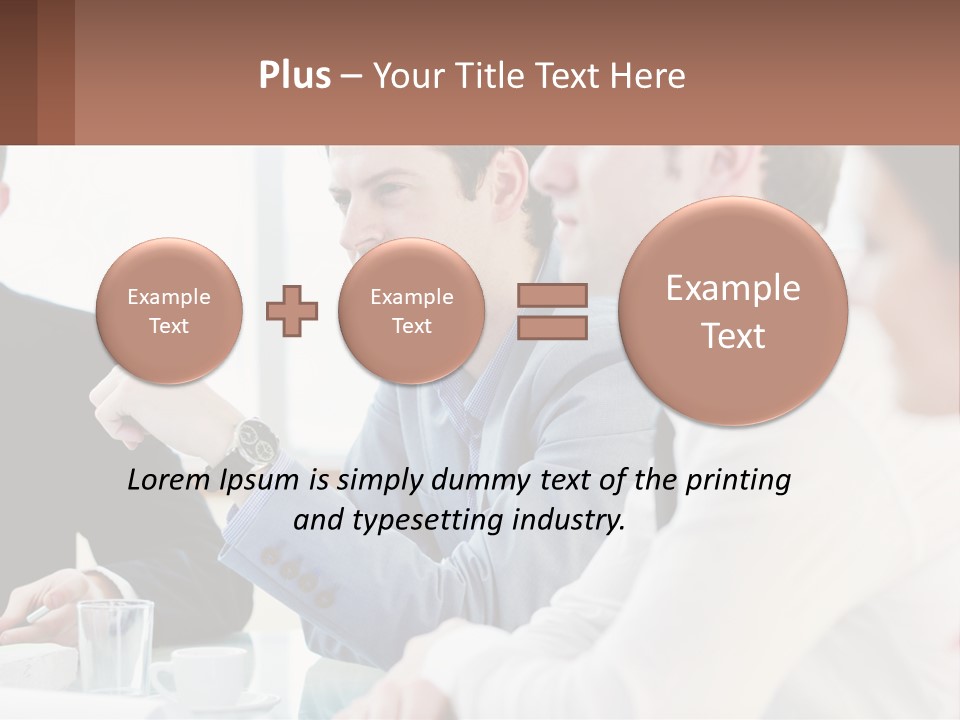 A Group Of People Sitting At A Table In A Meeting PowerPoint Template