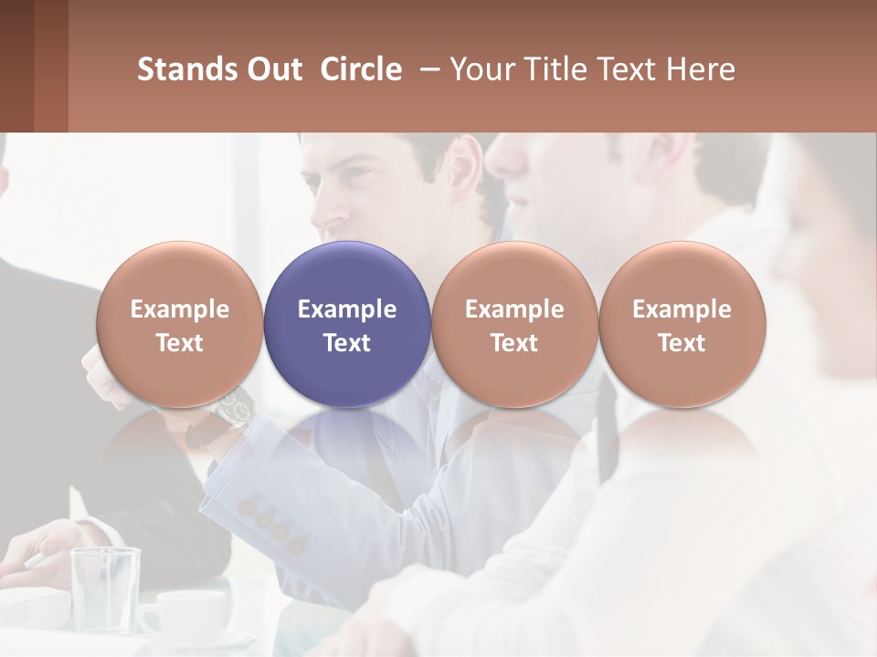 A Group Of People Sitting At A Table In A Meeting PowerPoint Template