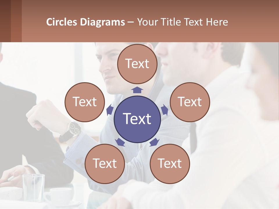 A Group Of People Sitting At A Table In A Meeting PowerPoint Template