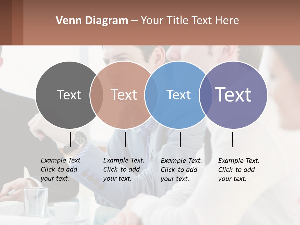 A Group Of People Sitting At A Table In A Meeting PowerPoint Template