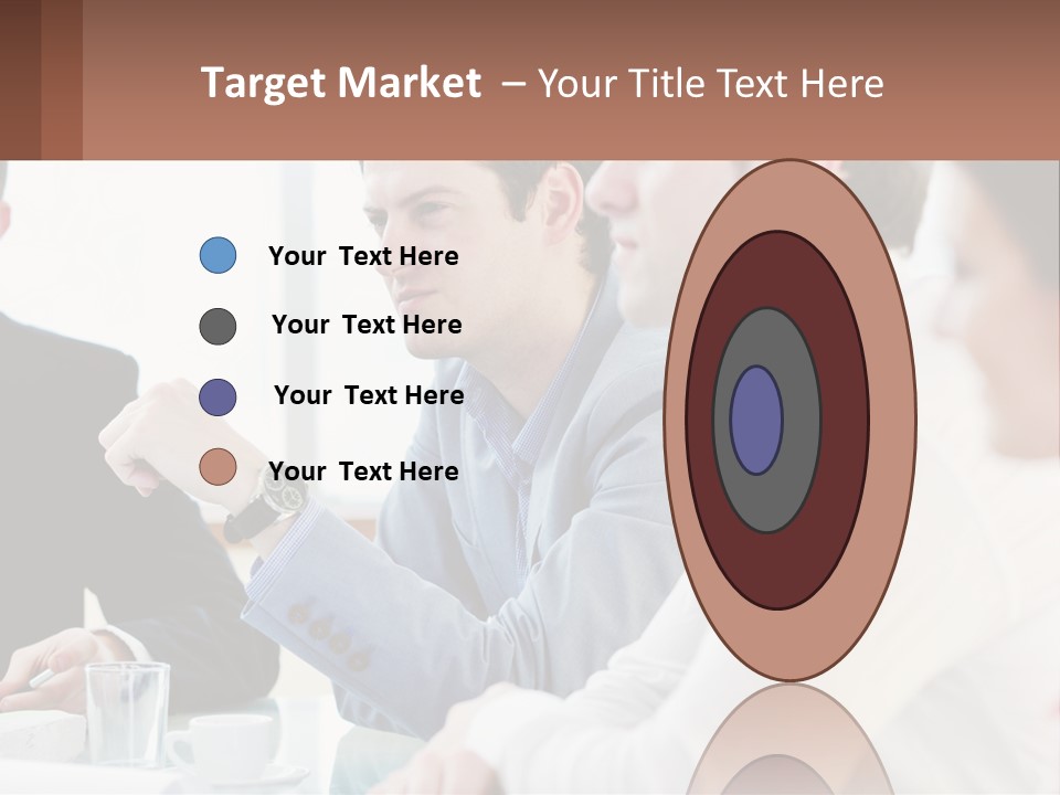 A Group Of People Sitting At A Table In A Meeting PowerPoint Template