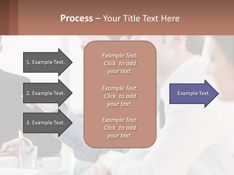 A Group Of People Sitting At A Table In A Meeting PowerPoint Template