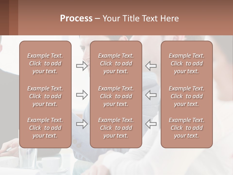 A Group Of People Sitting At A Table In A Meeting PowerPoint Template